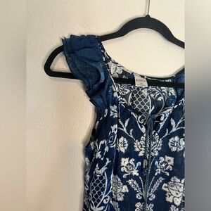 Bila sheer blue printed top